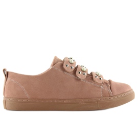 Sneakers med perler l1078 Pink lyserød
