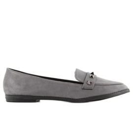 Dame loafers med nitter 888-5 grå