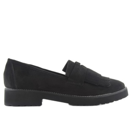Dame loafers høj sål F173p sort