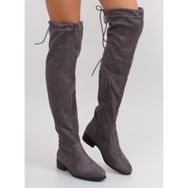 Over-knee støvler ruskind PE113p grå