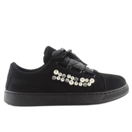 Sneakers Med Perler Sort H99-11 Sort