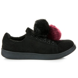 Vices New Collection Sneakers med aftagelige pomponer sort