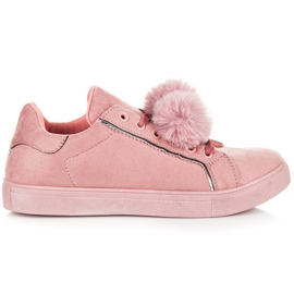 Groto Gogo Suede sneakers med pomponer lyserød