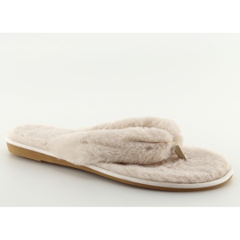 Flip-flops med beige beige pels