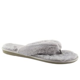 Grå flip-flops med pels lb17-36 grå