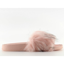 Pink hjemmesko med pels zy383-007-1 pink lyserød