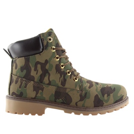 Træstøvler ensfarvet BL83 Army Green camouflage brun grøn