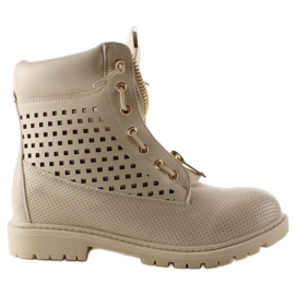 Gennembrudt balmanki guld lynlås R103 Beige