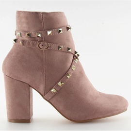 Høje hæle med lyserøde pink studs