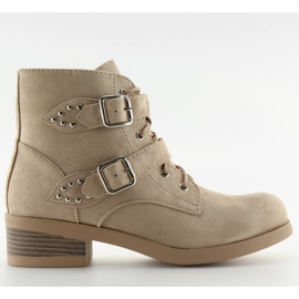 Snørestøvler med beige beige sløjfer