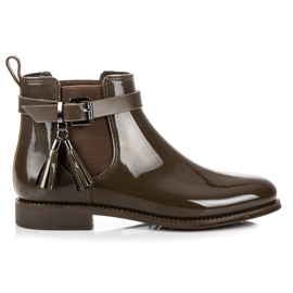 Ideal Shoes Wellington støvler med frynser grøn