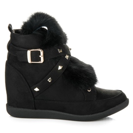 Kylie Sneakers med pels sort