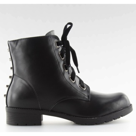 Sorte støvler med stifter sort rt-0029 sort