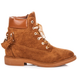Ideal Shoes Ruskindsarbejdere bundet med et bånd brun