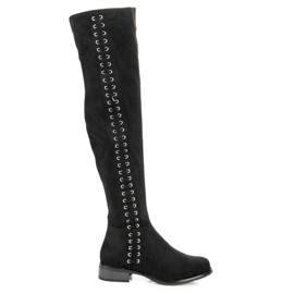 Ideal Shoes Støvler med dekorativt bind sort