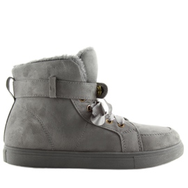 Grå Varme Sneakers Bok-1122 D. Grå
