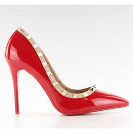 Pumps på en stilethæl Valentina rød LL-76P Rød brun