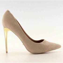 Højhælede ruskind LE-08 Beige