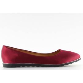 Satin bordeaux ballerinaer A8621 rød