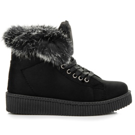 Creepers Støvler Med Pels sort