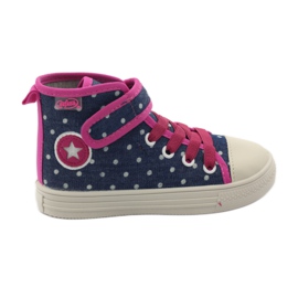 Befado børnesko, sneakers, hjemmesko 426x002 marine blå lyserød hvid