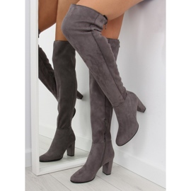 Grå Over-knee støvler T062 grå