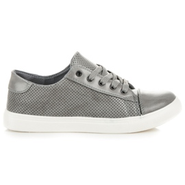 Gennembrudte sneakers grå