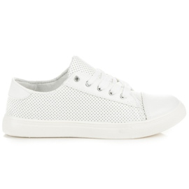 Gennembrudte sneakers hvid
