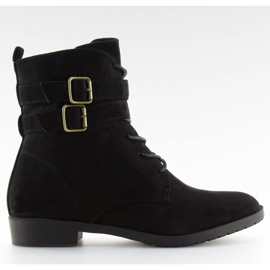 Snørestøvler ruskind sorte H7187 negro