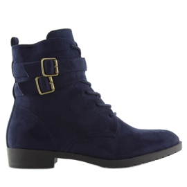 Snørestøvler ruskind marineblå H7187 azul marine blå
