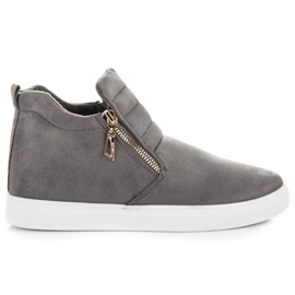 Suede Slip-On Sneakers grå