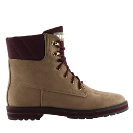 Snørestøvler beige 1539 Khaki