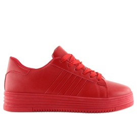 Røde sneakers på høj sål