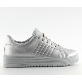 Sneakers på den høje sølv F1075 Silver grå