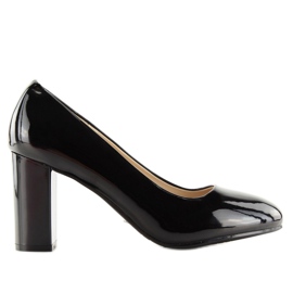 Pumps med brede hæle sort B-59 Sort