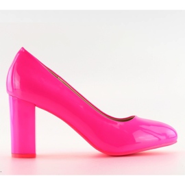 Pumps med brede hæle pink B-59 Fushia lyserød