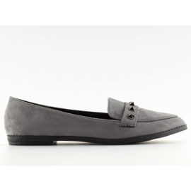 Grå loafers med grå studs