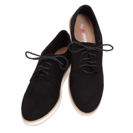 Sort Loafers med snørebånd til kvinder T297 Sort
