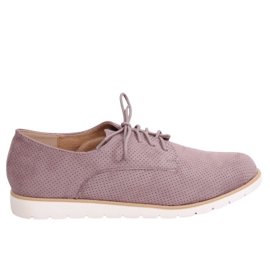 Violet snøret dame loafers T297 Lilla