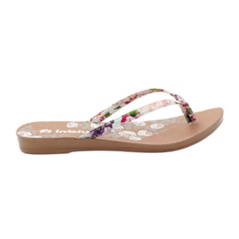 Flip-flops blomster INBLU IR01 lyserød gul grøn violet