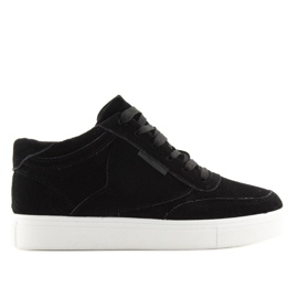 Sort ruskind damesneakers NB171P Sort