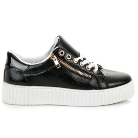 Sneakers med snøre på platformen sort