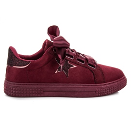 Bordo suede sneakers rød