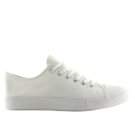 Hvide ensfarvede sneakers til kvinder