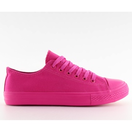 Ensfarvet fuchsia fuxia sneakers til kvinder lyserød