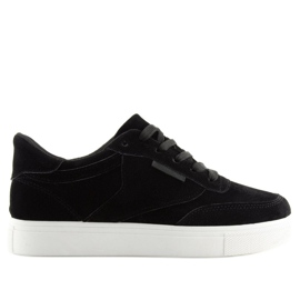 Sorte ruskindssneakers til kvinder NB172 Sort hvid