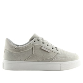 Grå ruskind damesneakers NB172 LT.GRAY hvid