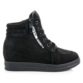 Suede sneakers sort
