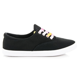 Anesia Paris Multifarve bundne sneakers sort