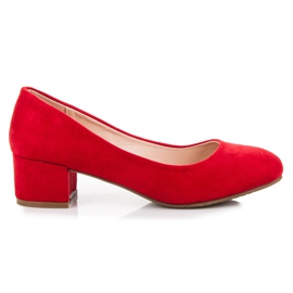 Best Shoes Lave ruskindspumper rød